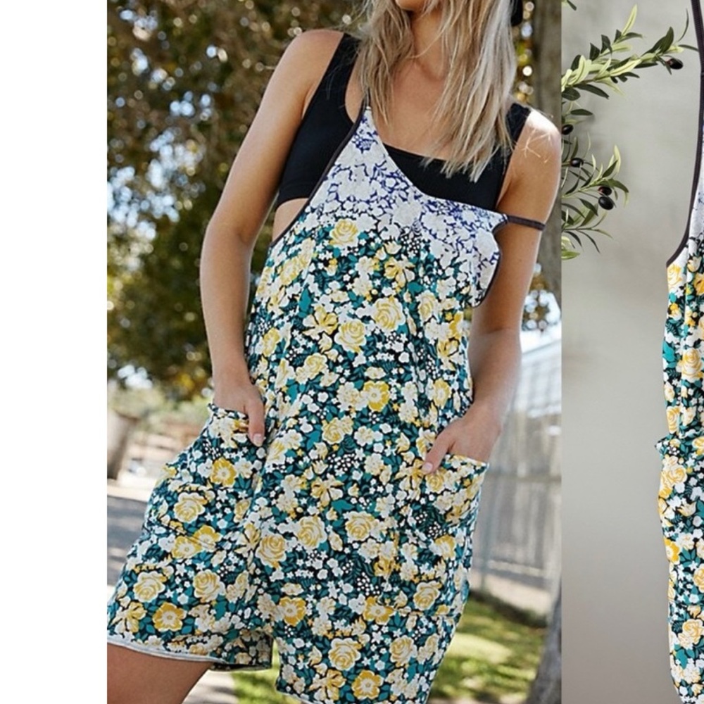 Free People Movement Hot Shot Romper Floral Romper medium